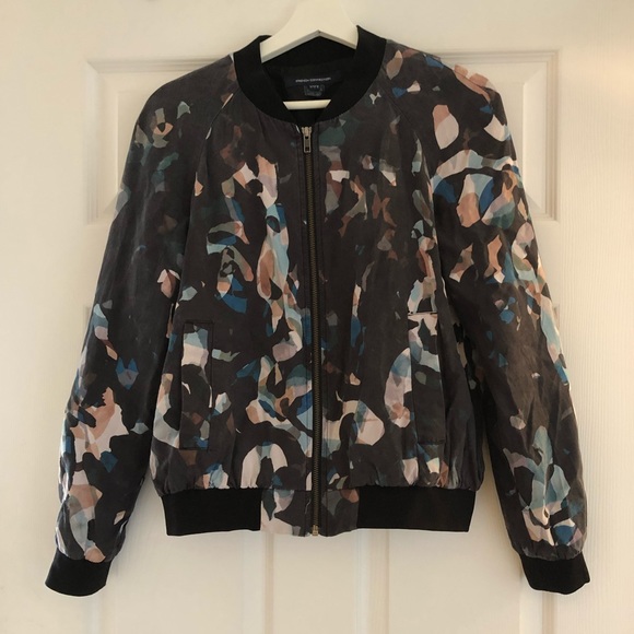 French Connection lyocell lightweight bomber jacket with abstract pattern - Picture 1 of 6